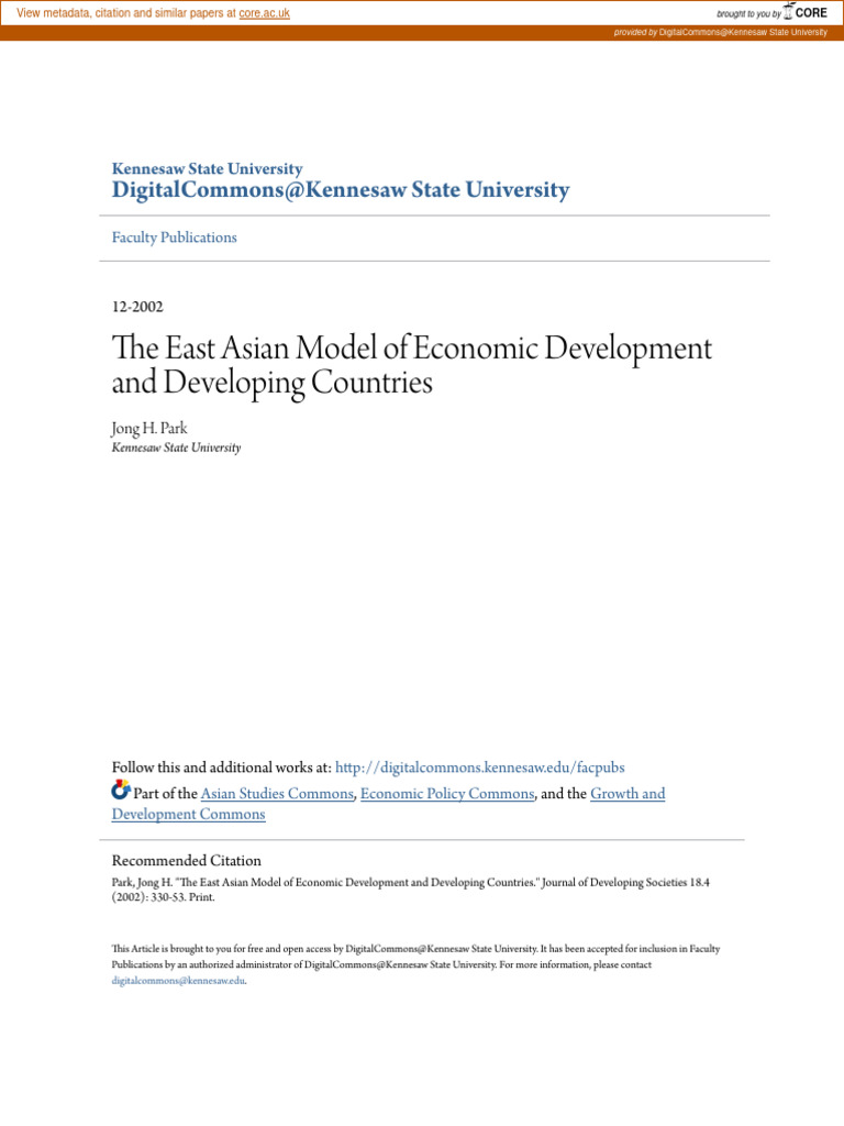 East Asian Model of Economy | PDF | Four Asian Tigers | 1997 Asian ...