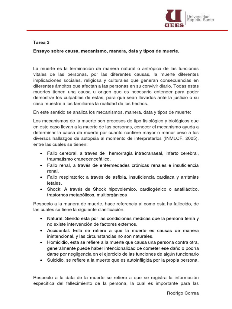 Causas y mecanismos de la muerte | PDF | Muerte | Jurisprudencia médica