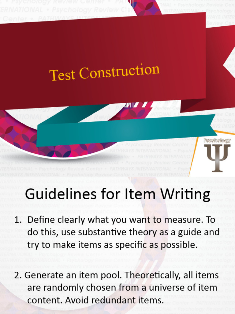 TEST CONSTRUCTIONadditionalnotes | PDF | Likert Scale