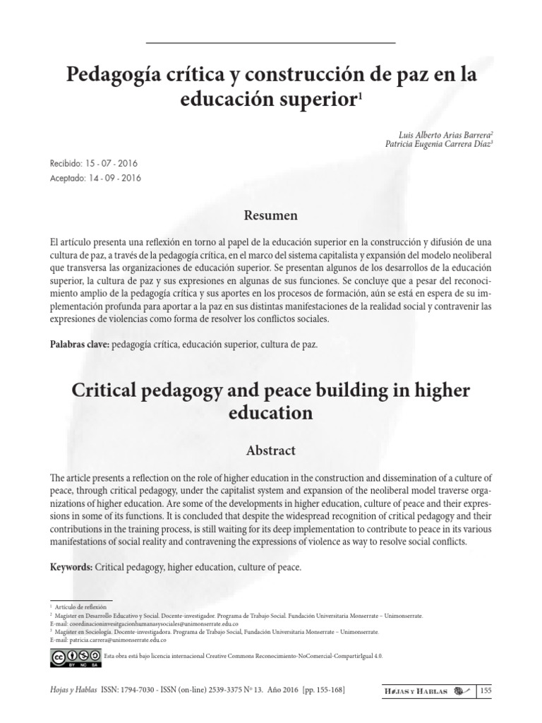 Construccion de La Paz en La Educación | PDF | Paz | Derechos humanos