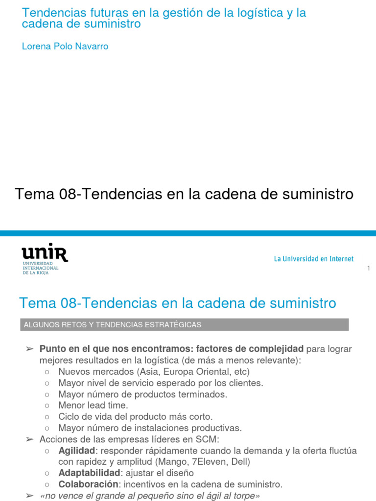 Futuro de la Cadena de Suministro | PDF | Cadena de suministro | Lean ...