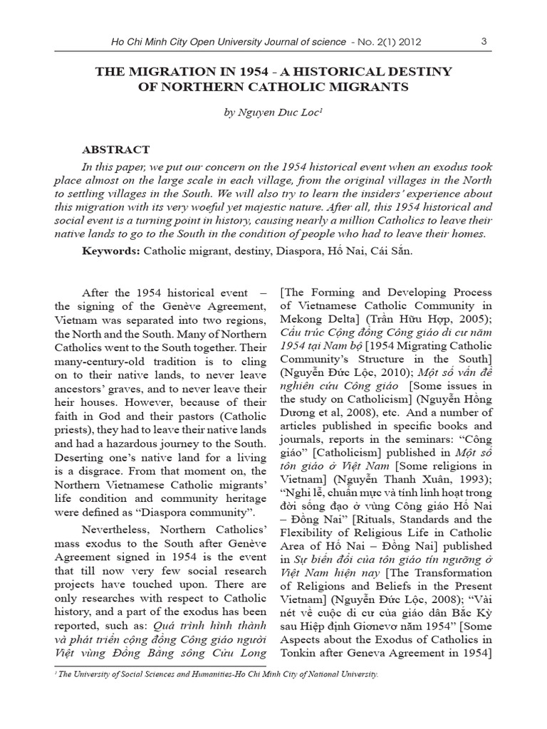 The Migration in 1954 | PDF | Vietnam | North Vietnam