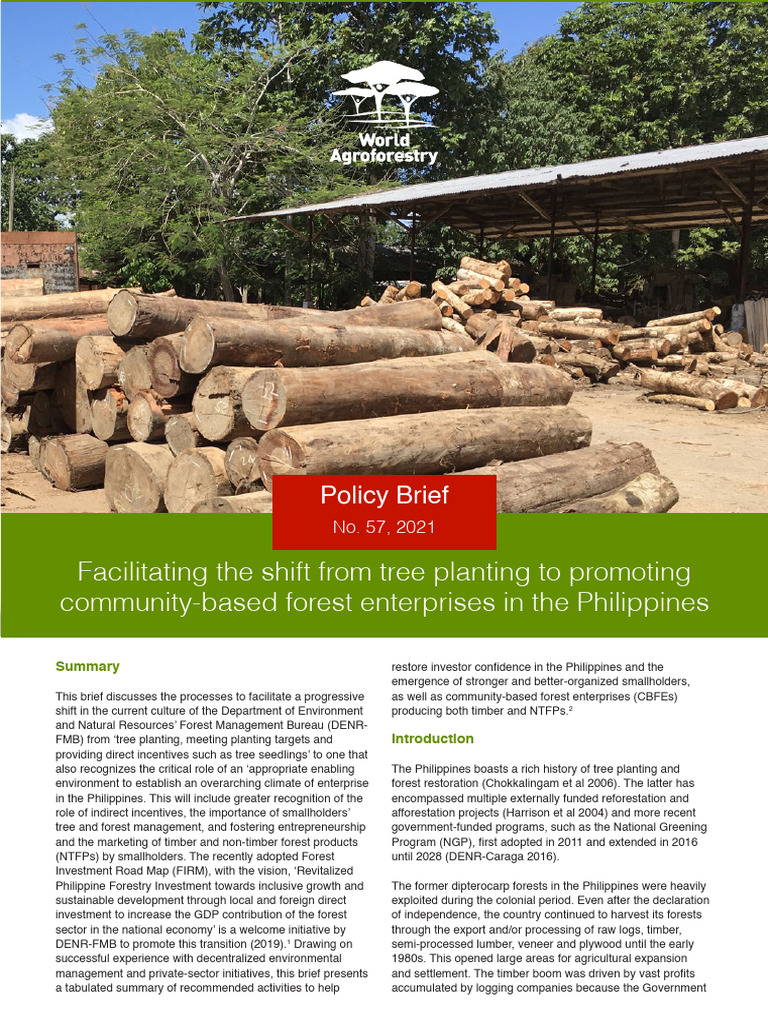 Facilitating the shift from tree planting to promoting community based