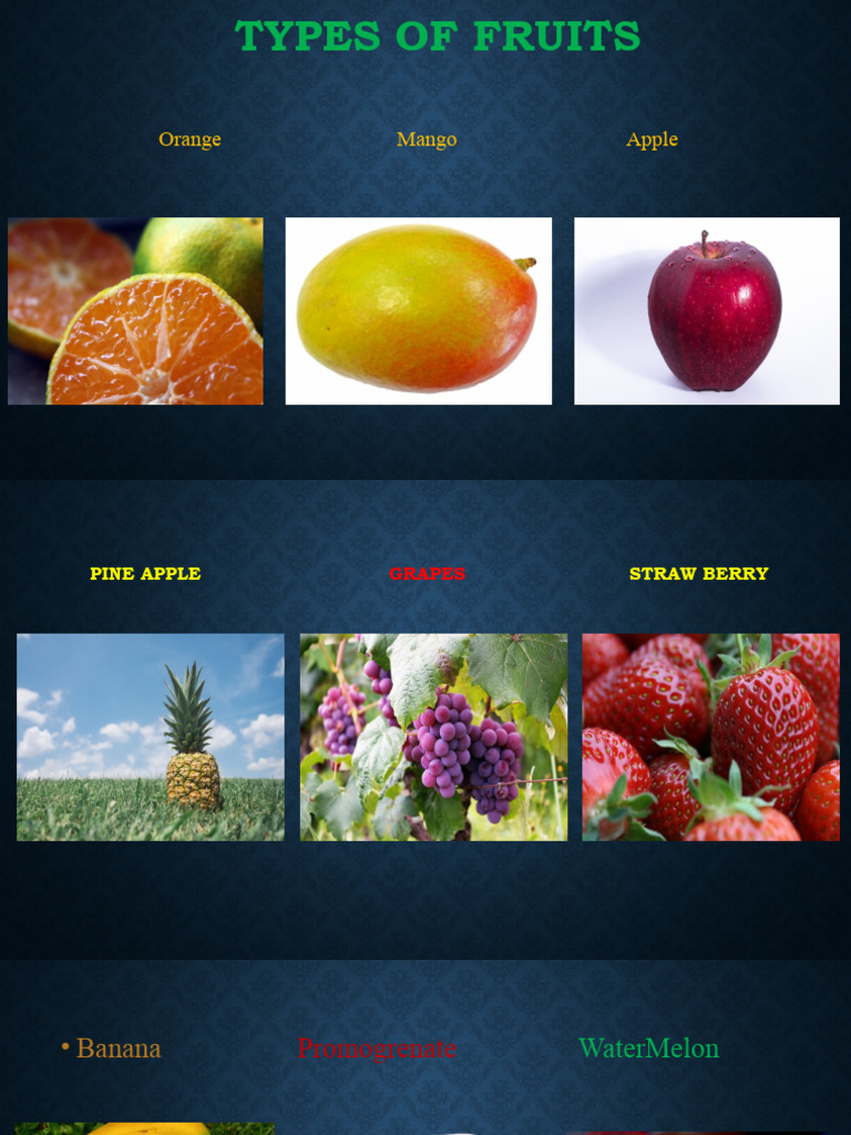 Types of Common Fruits List | PDF