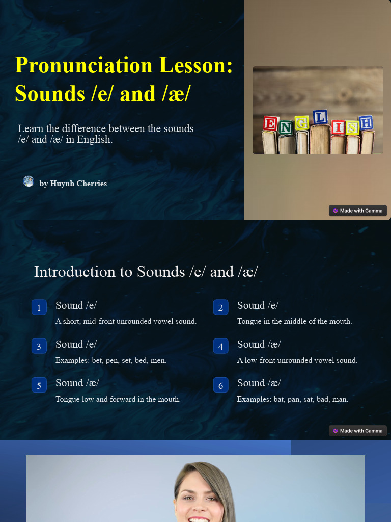 Pronunciation Lesson Sounds e and Ae | PDF | Vowel | Linguistics
