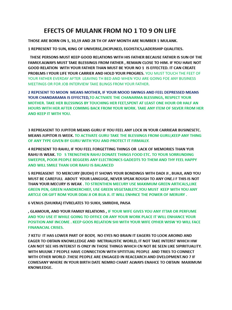 MULANK 1 TO 9 MEANING intelligence overview