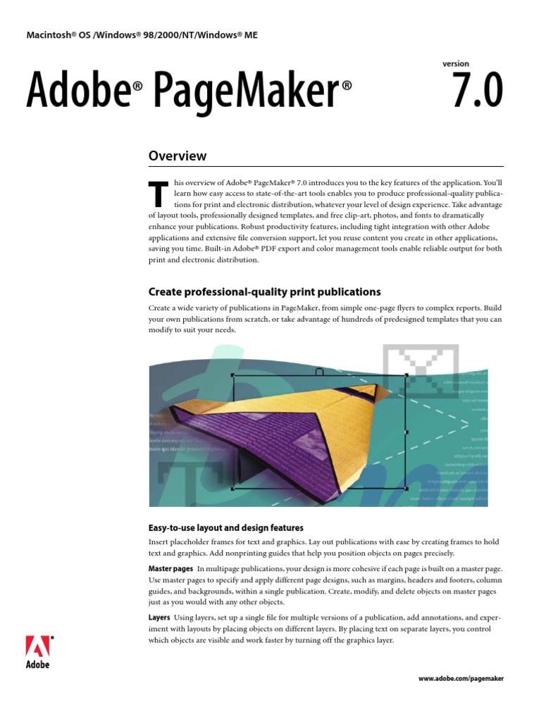 Adobe Pagemaker 7.0: Create Professional-Quality Print Publications | PDF