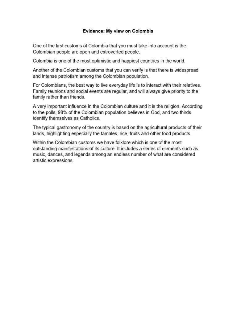 Evidence - My View On Colombia | PDF | Religion & Spirituality