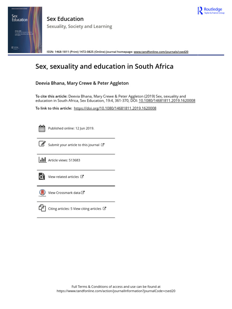 Sex Education and Sexuality in South Africa | PDF | Sex Education ...