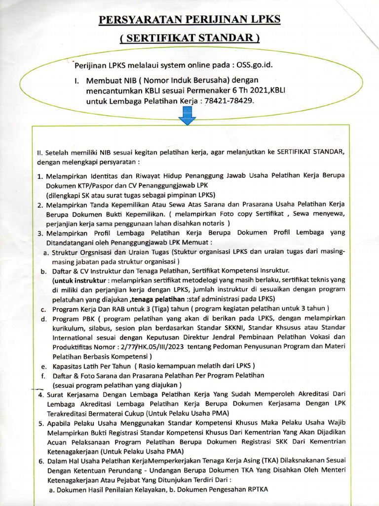 Perizinan Lpk Pdf