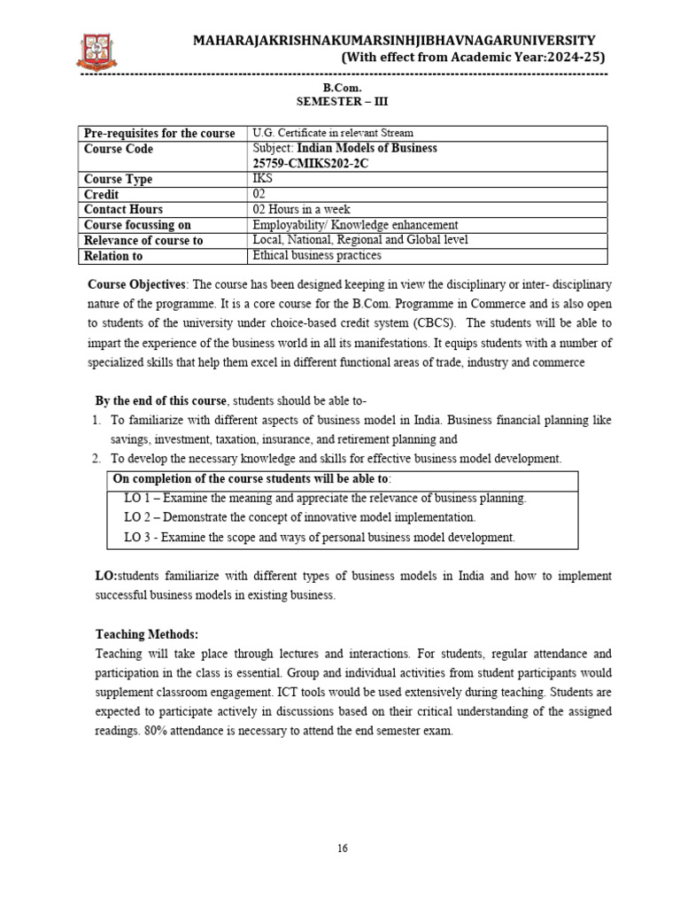 Indian Business Models Course Overview | PDF | Business Model ...