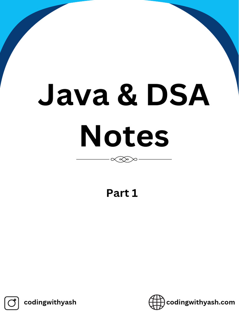 Java & DSA Study Notes Part 1 | PDF