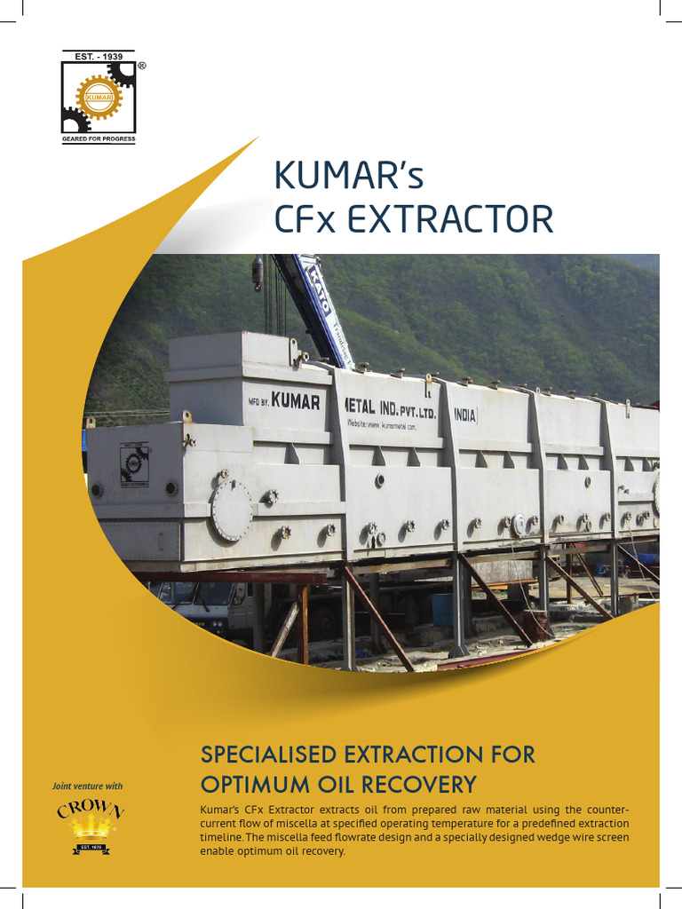 Kumar CFx Extractor for Oil Recovery | PDF | Secondary Sector Of The ...