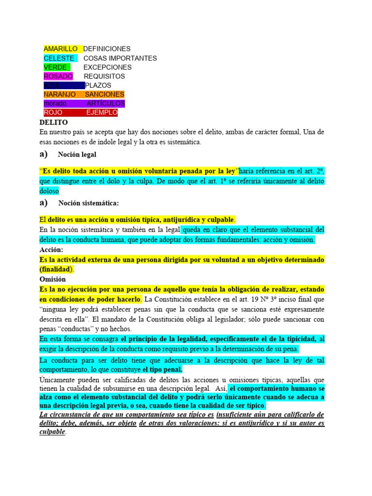 Definición y Clasificación del Delito | PDF | Intención (Derecho Penal ...
