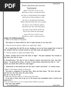 Poetry Questions and Answers
