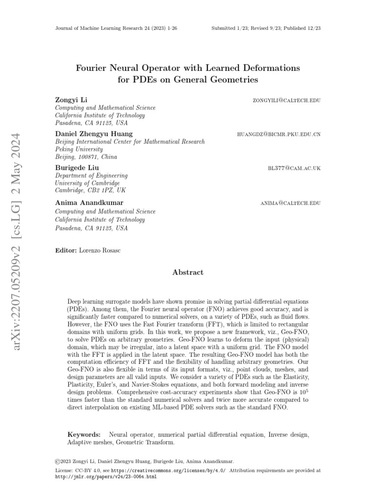 Geo-FNO: Efficient PDE Solver | PDF | Partial Differential Equation ...