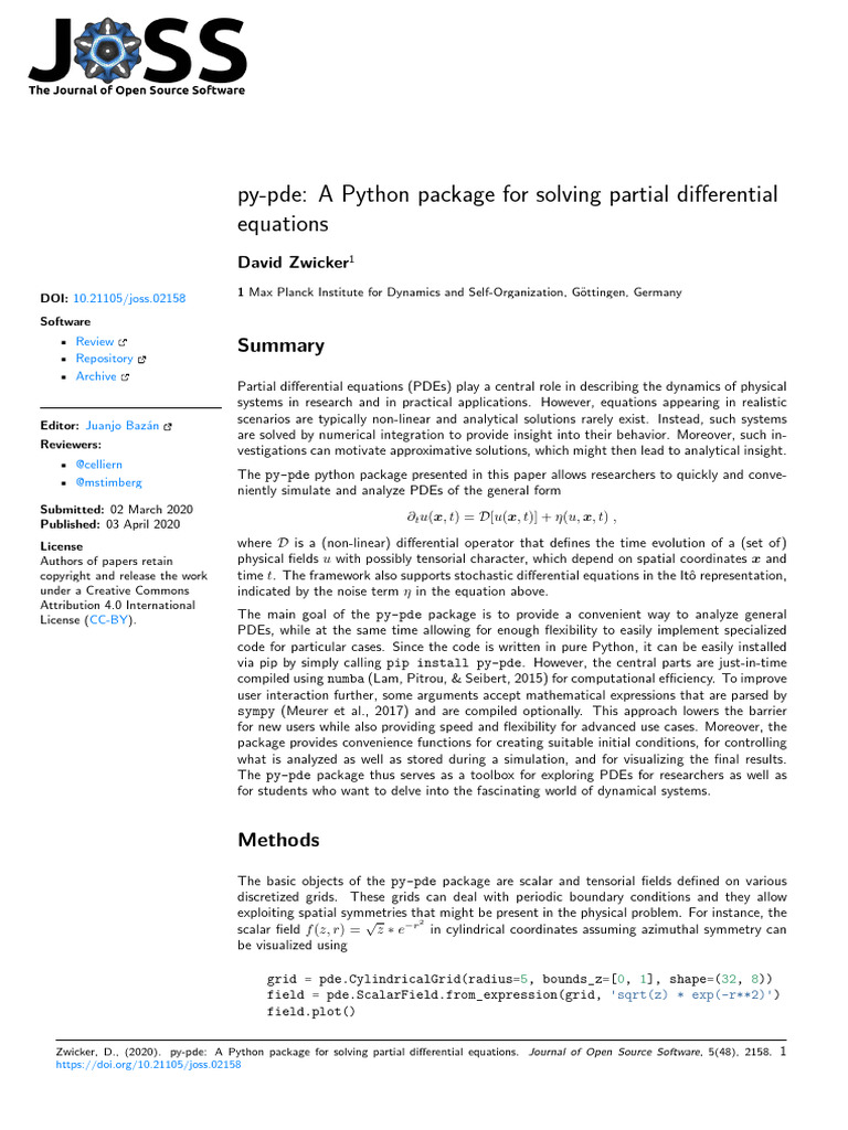 ART Py-Pde A Python Package For Solving Partial Differential Equtions ...