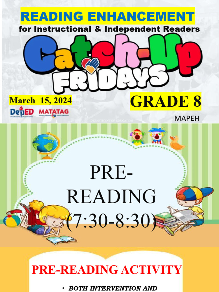 Reading Enhancement for Grade 8 Catch Up Friday (Mapeh 8) | PDF