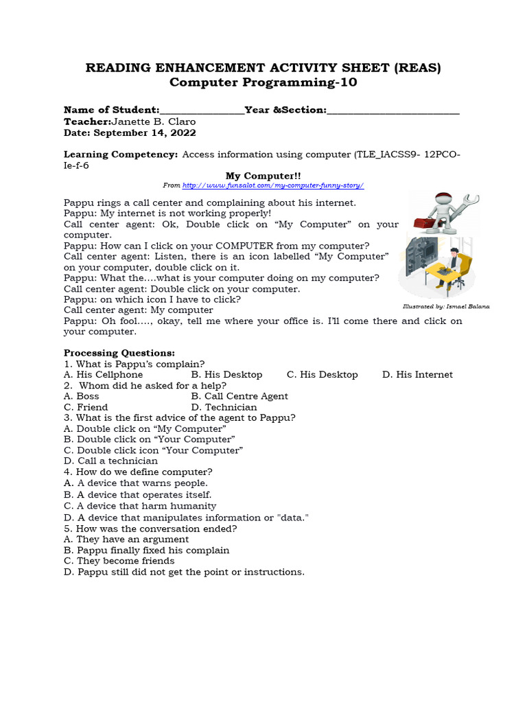 Computer Programming Humor Activity | PDF