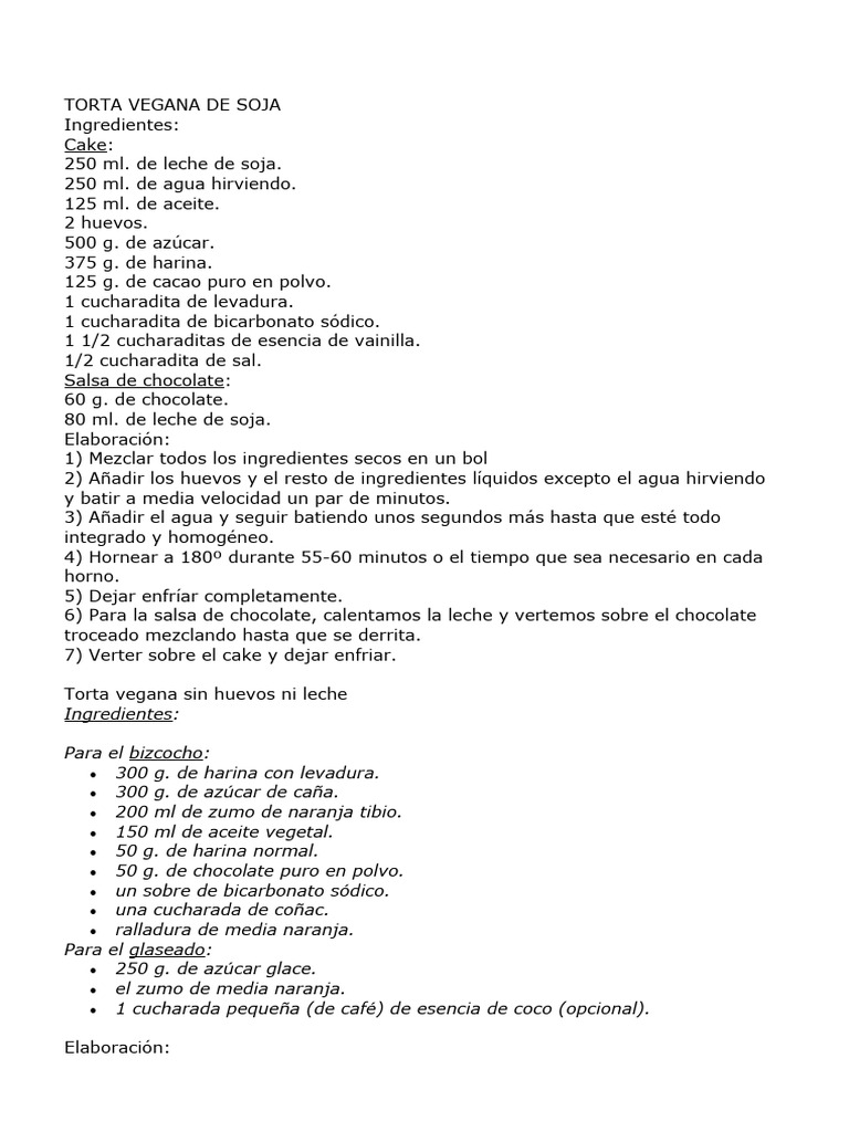 Recetas Veganas Dulces | PDF | Postres | Cocina
