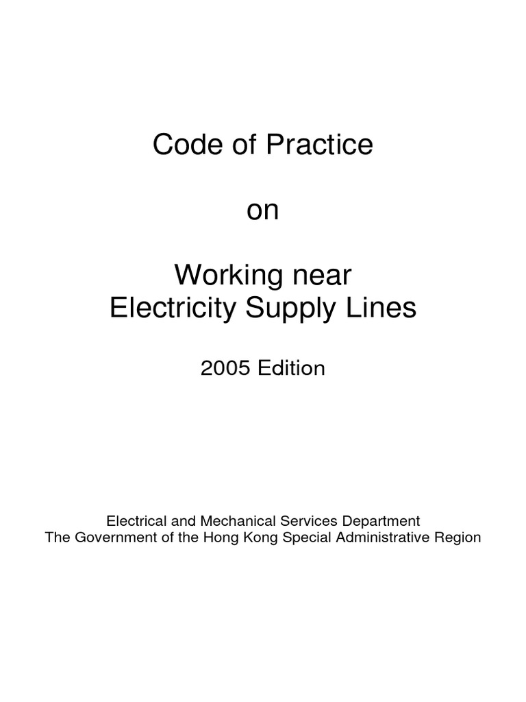 code-of-practice-on-working-near-electricity-supply-lines-2005-edition
