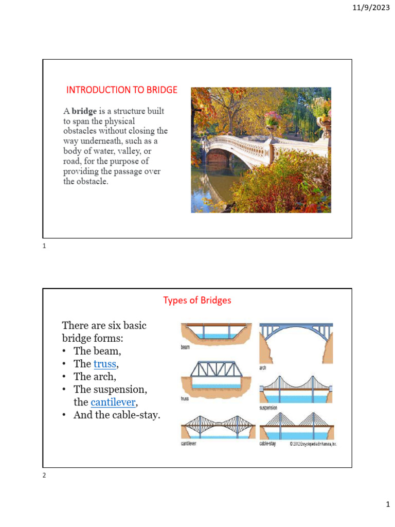Introduction To Bridge Pdf Bridge Civil Engineering