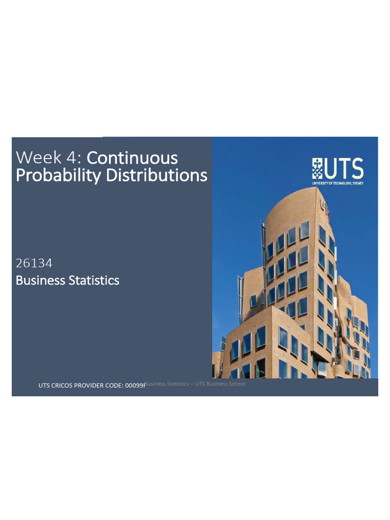 Continuous Probability Distributions UTS | PDF | Probability ...