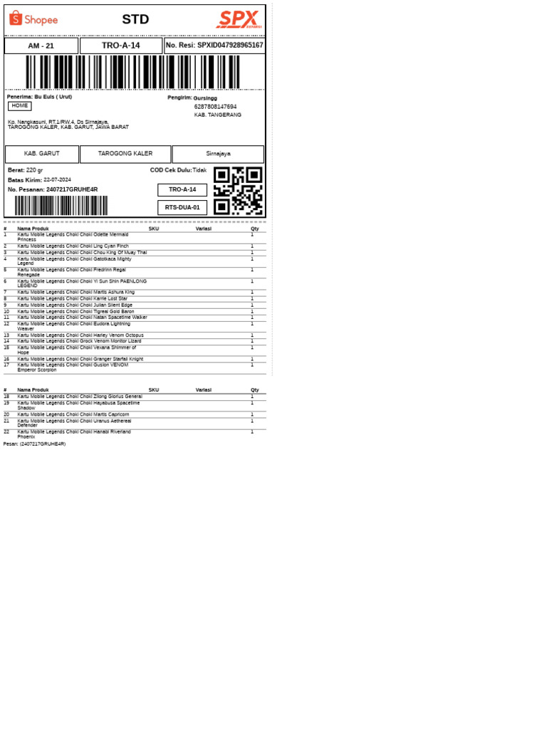 Label Pengiriman - Reguler-1 - 2 | PDF