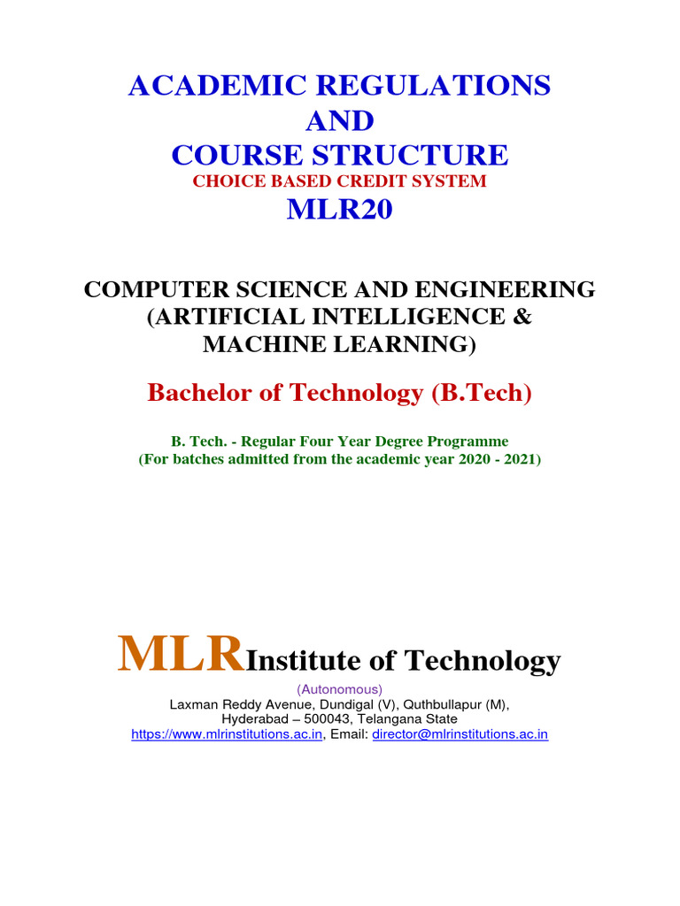 CSM Syllabus MLR20 | PDF | University And College Admission | Engineering