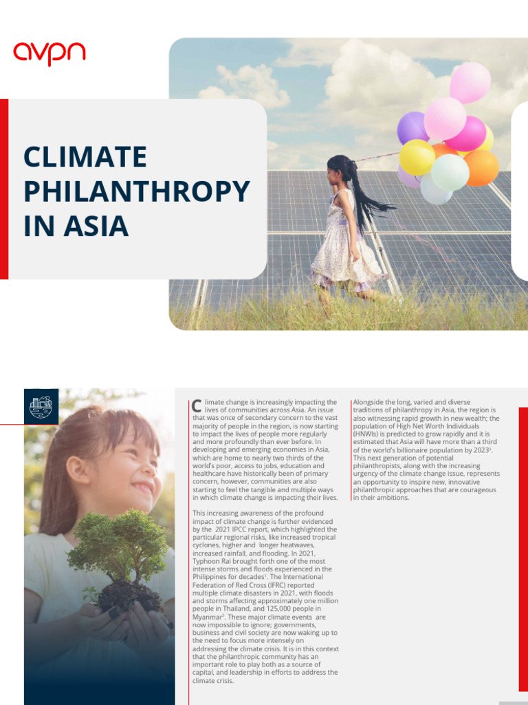 Climate Philanthropy In Asia 31st May Pdf Philanthropy Climate Change