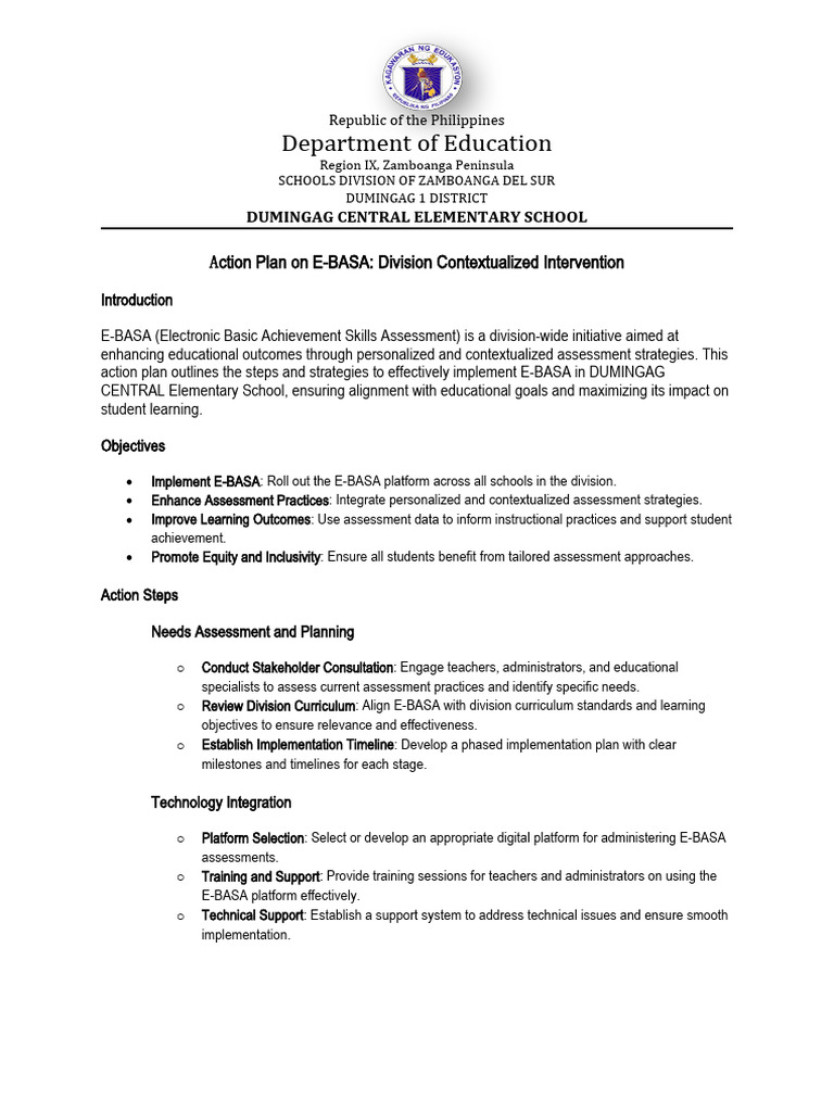 Action Plan e Basa | PDF | Educational Assessment | Evaluation