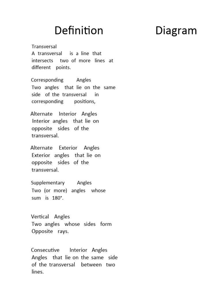 Understanding Transversals and Angles | PDF