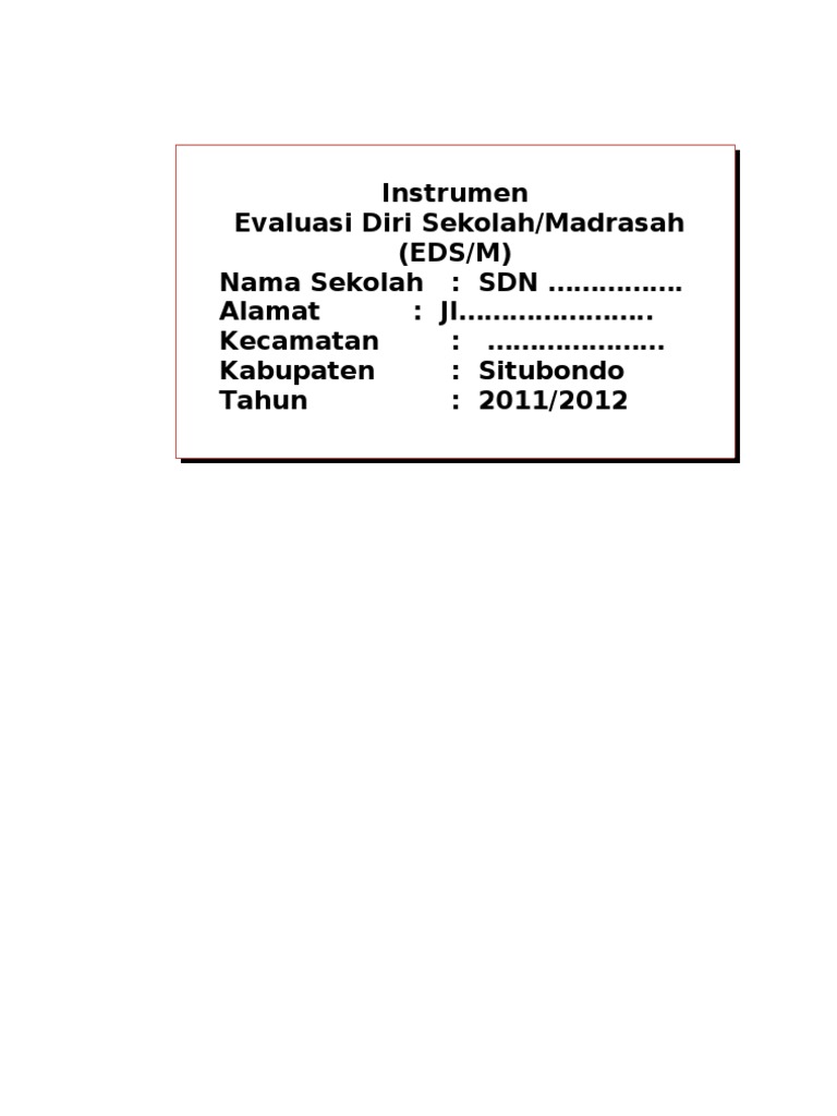 Contoh Isian Eds 8 Standar