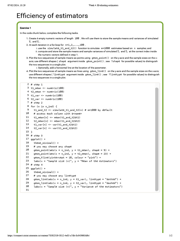 Evaluating Estimators in R Programming | PDF | Estimator | Cartesian ...