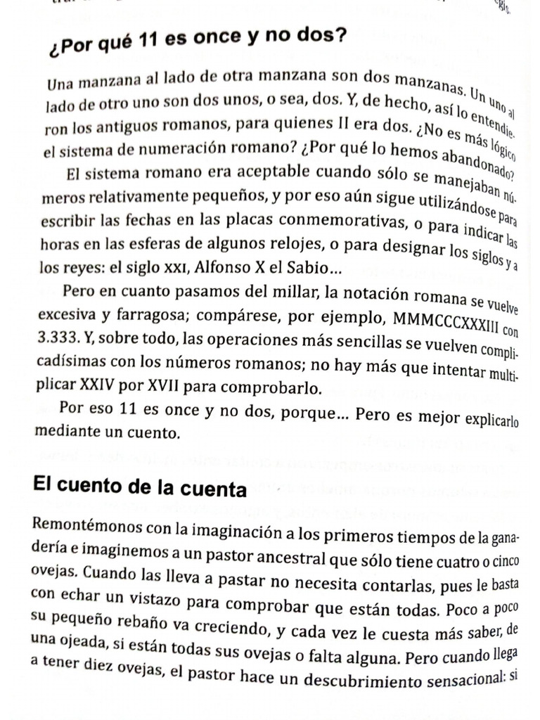 ¿Por Qué 11 Es Once y No Dos | PDF