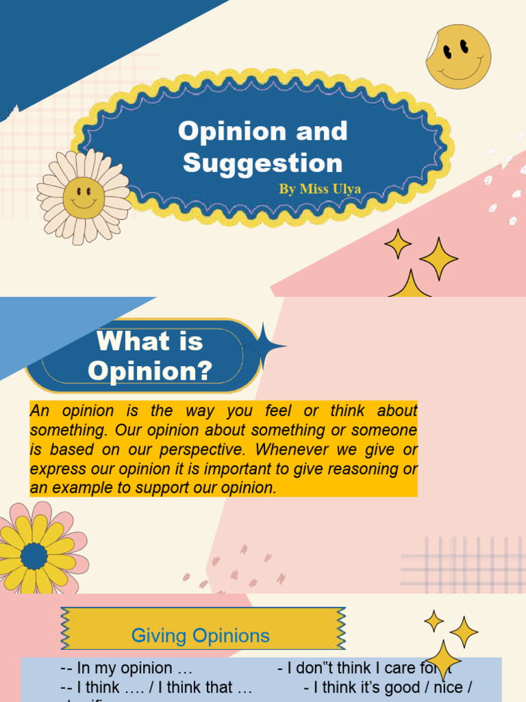 Opinion and Suggestion | PDF
