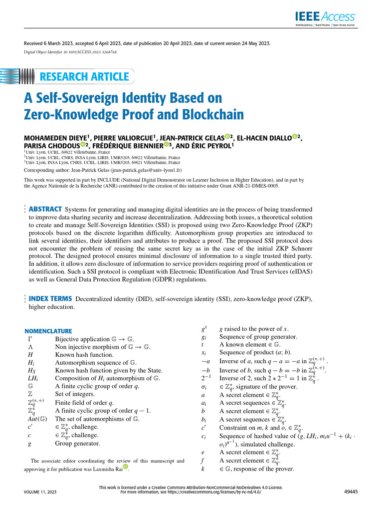 A Self-Sovereign Identity Based On Zero-Knowledge Proof and Blockchain ...