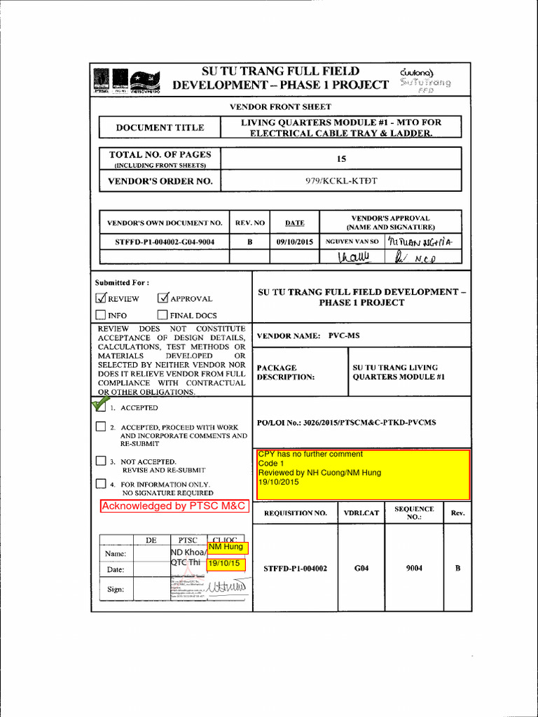 Su Tu Trang Living Quarters Module MTO | PDF | Oil Well