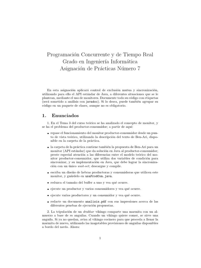 Práctica 7 | PDF | Java (lenguaje de programación) | Ingeniería Informática
