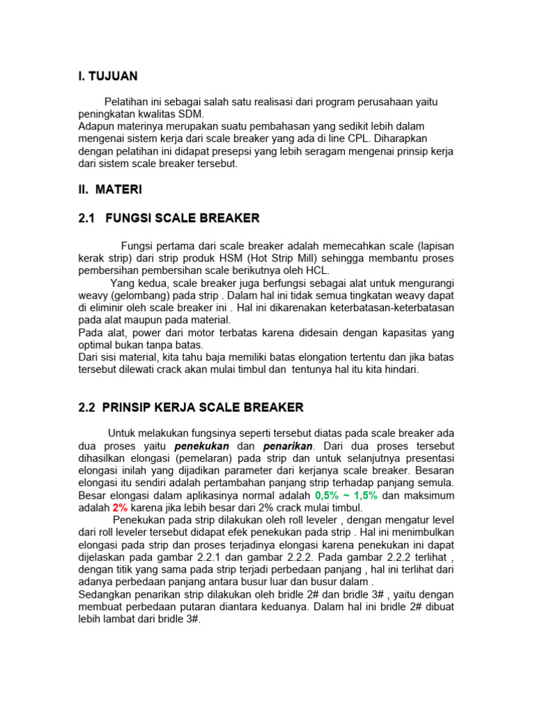Prinsip Kerja dan Fungsi Scale Breaker | PDF