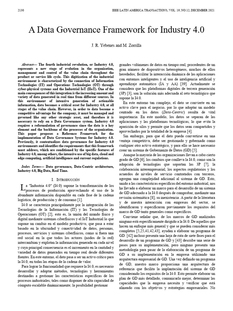 Marco de Gobernanza de Datos en I4.0 | PDF | Metadatos | Toma de decisiones