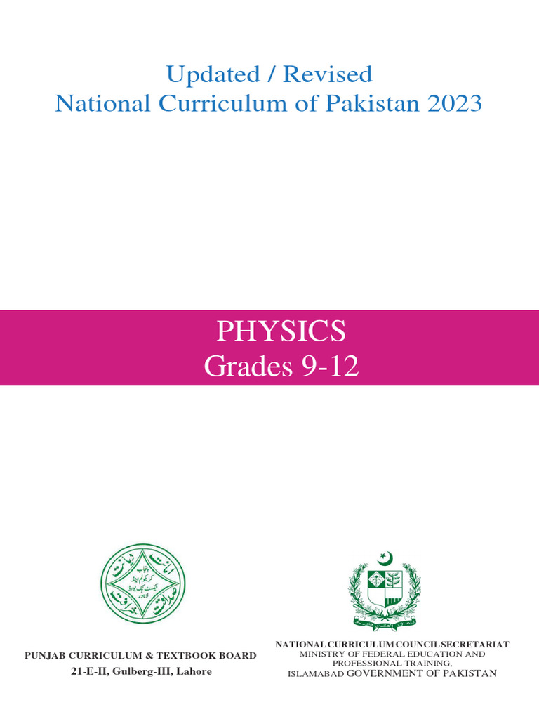 National Curriculum Pakistan 2023: Physics | PDF | Science | Scientific ...