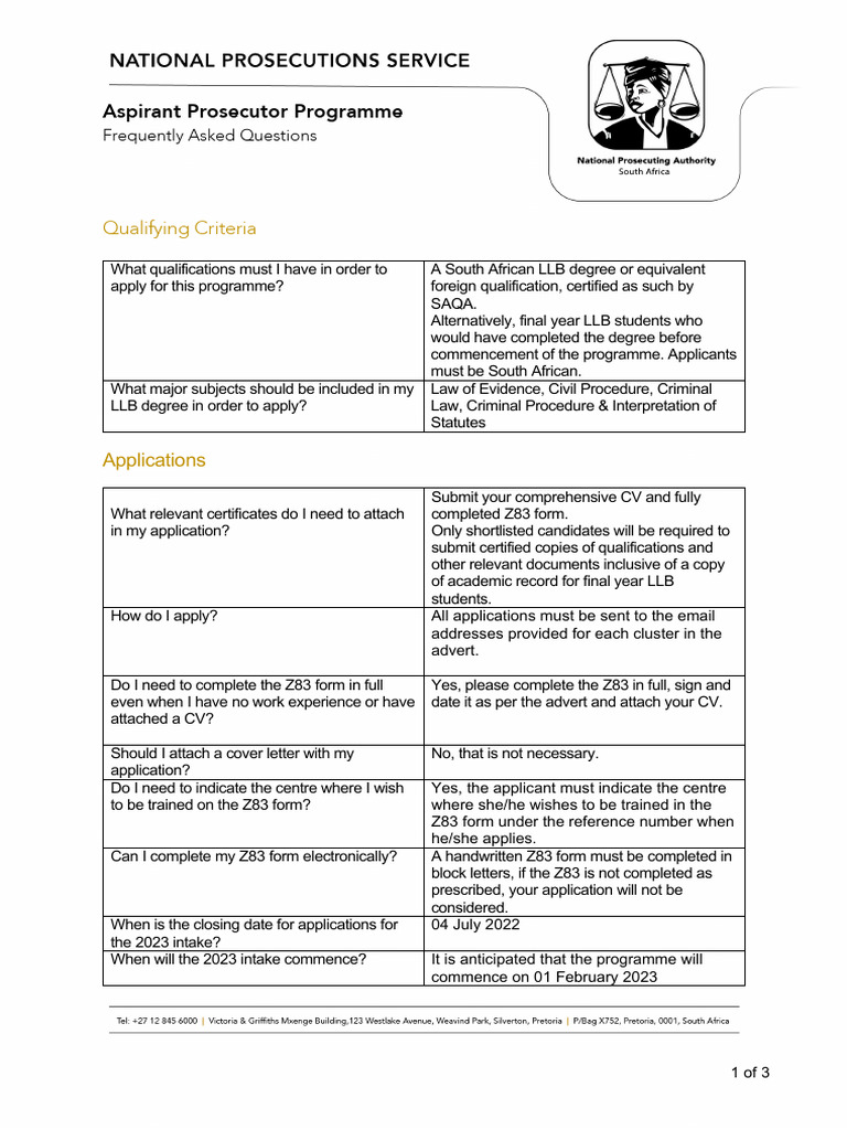 Aspirant Prosecutor Programme FAQs | PDF | Prosecutor | Government