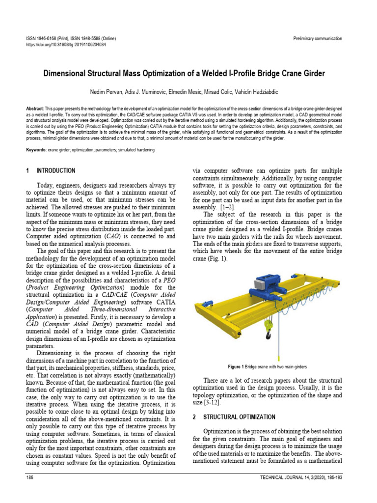 Bridge Crane Girder Mass Optimization | PDF | Mathematical Optimization ...