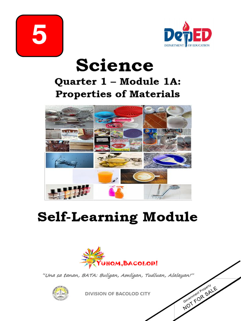 TBI Grade 5 Q1 M1A Properties of Materials | PDF | Cookware And ...