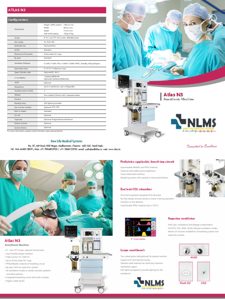 Atlas N3 Anesthesia Machine Overview | PDF | Computer Monitor ...