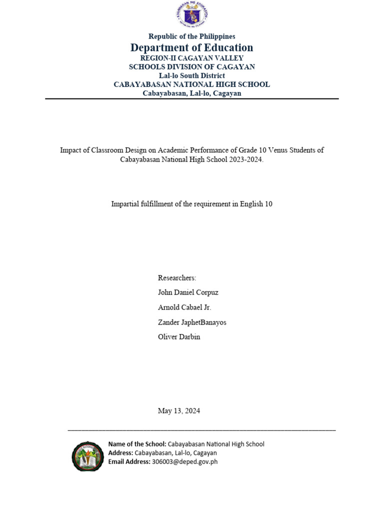 The Impact Of Classroom Design On Student Learning Pdf