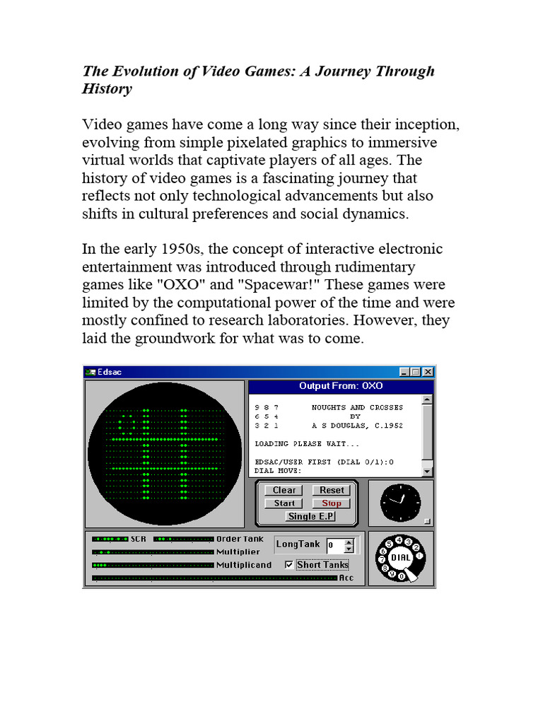 The Evolution Of Video Games Pdf Video Games Augmented Reality