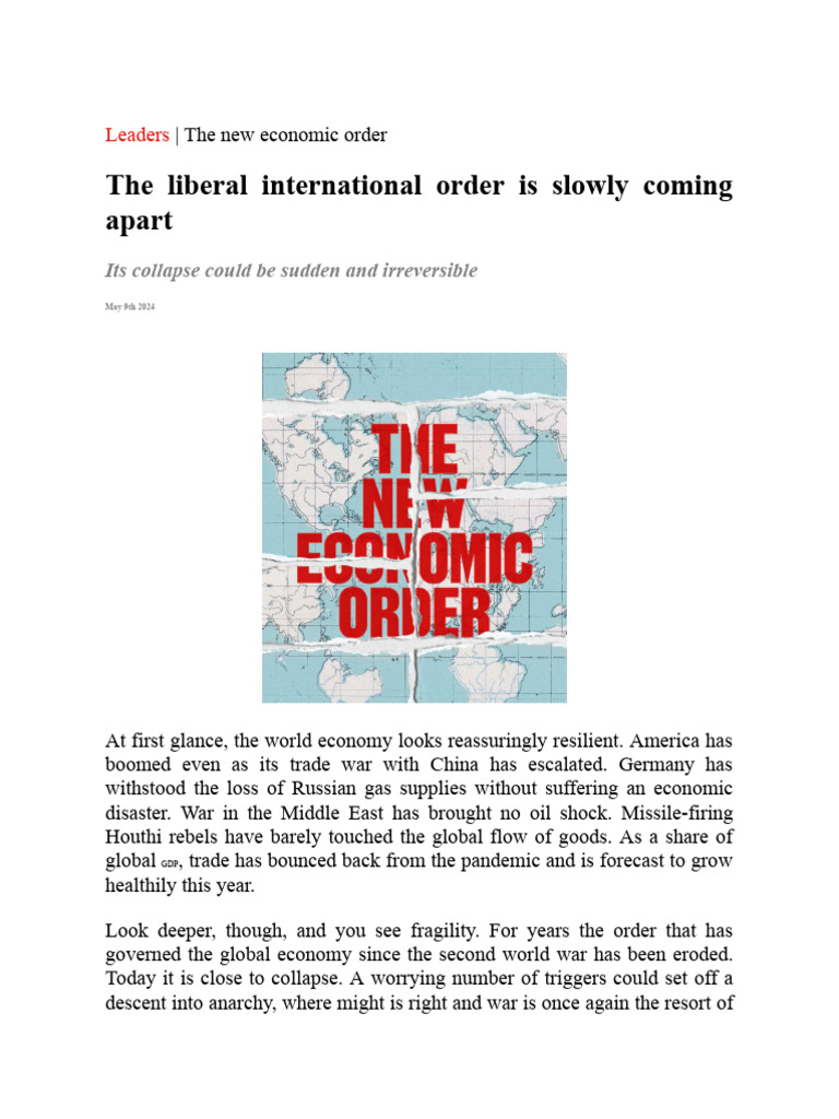 Collapse of the Liberal Economic Order | PDF | China | World Politics