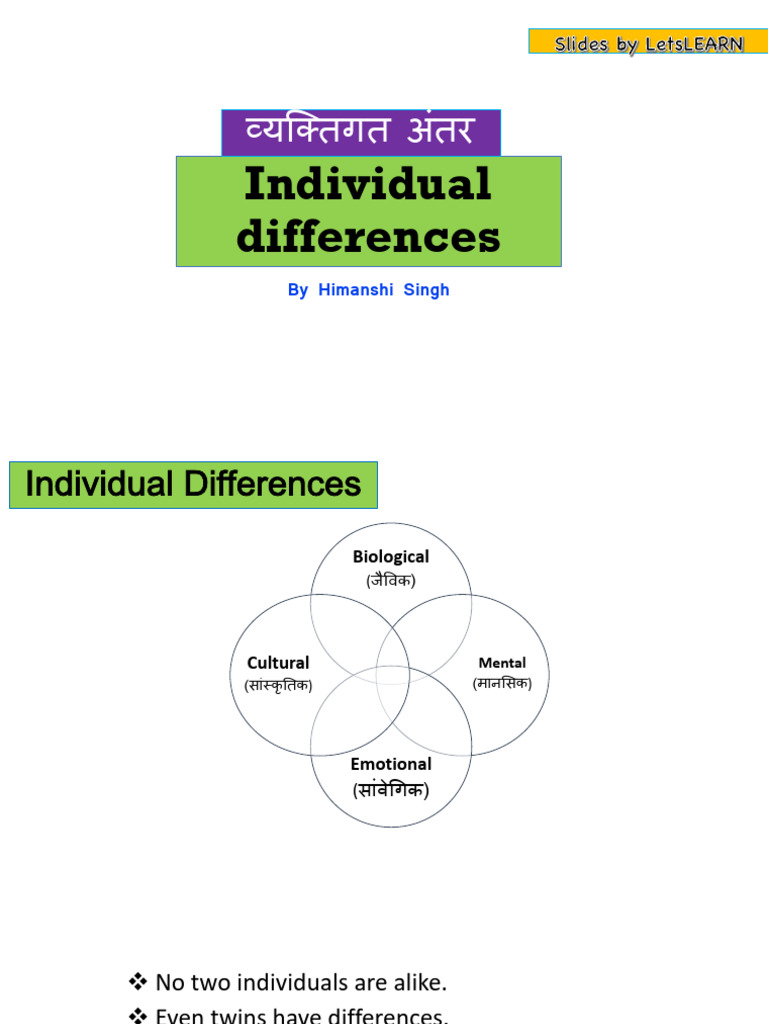 361711individual Difference Crwill | PDF | Pedagogy | Psychology